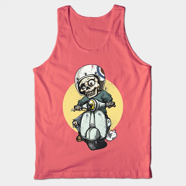 Skeleton Scooter - UK Mod Tank Top by funkymonkeytees